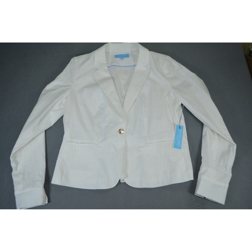 Draper James RSVP Textured One Button Blazer White Women's Size XL New